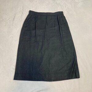 Valentino black pleated lined above knee fitted a-line pencil‎ skirt